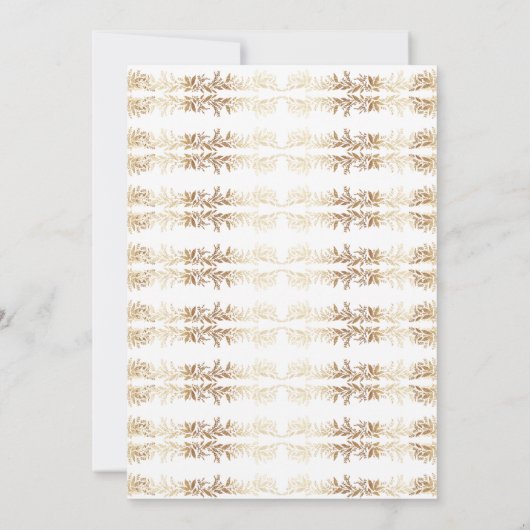 elegant gold botanical frame monogram wedding 招待状 (裏面)