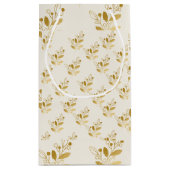 Elegant Gold Botanical Gift Bag Luxury Floral bag スモールペーパーバッグ (裏面)