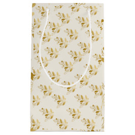 Elegant Gold Botanical Gift Bag Luxury Floral bag スモールペーパーバッグ