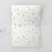 Elegant Gold Botanical Line Art Thank You Card サンキューカード (内部)