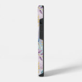 Elegant Gold Botanical Marble Mongram iPhoneケース (左側面)