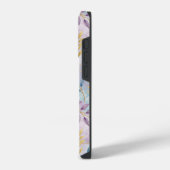 Elegant Gold Botanical Marble Mongram iPhoneケース (左側面)