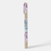 Elegant Gold Botanical Marble Mongram iPhoneケース (左側面)