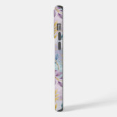 Elegant Gold Botanical Marble Mongram iPhoneケース (左側面)