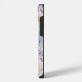 Elegant Gold Botanical Marble Mongram iPhoneケース (左側面)