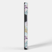 Elegant Gold Botanical Marble Mongram iPhoneケース (右側面)