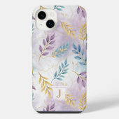 Elegant Gold Botanical Marble Mongram iPhoneケース (裏面)