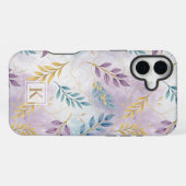 Elegant Gold Botanical Marble Mongram iPhoneケース (裏面横)