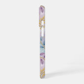 Elegant Gold Botanical Marble Mongram iPhone 16ケース (左側面)