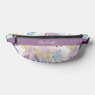 Elegant Gold Botanical Marble Personalized ファニーパック