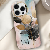 Elegant Gold Botanical Monogram iPhoneケース