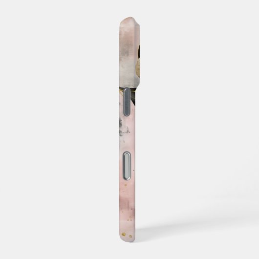 Elegant Gold Botanical Monogram iPhoneケース (右側面)