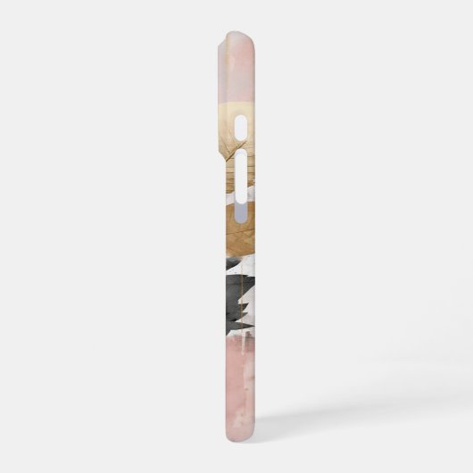 Elegant Gold Botanical Monogram iPhoneケース (左側面)