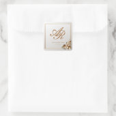 Elegant Gold Botanical Wedding スクエアシール (バッグ)