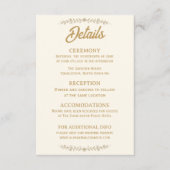 Elegant Gold Botanical Wedding Details エンクロージャーカード (正面)