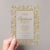 Elegant Gold Botanicals Christmas Party アクリル招待状 (インサイチュ (ポータブル))