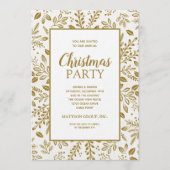 Elegant Gold Botanicals Christmas Party 招待状 (正面)