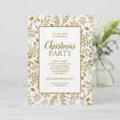 Elegant Gold Botanicals Christmas Party 招待状 (スタンド正面)