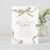Elegant Gold Bow Christmas Holiday Party 招待状 (スタンド正面)