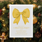 Elegant Gold Bow Christmas Holiday Party 招待状