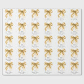 Elegant Gold Bow Coquette Script Sweet 16 Party  ラッピングペーパー (フラット)