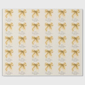 Elegant Gold Bow Coquette Script Sweet 16 Party  ラッピングペーパー (フラット)