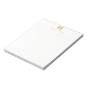 Elegant Gold Bow Handwritten Custom Name Lined  ノートパッド (回転)