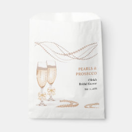 Elegant Gold Bow Pearls and Prosecco Bridal Shower フェイバーバッグ