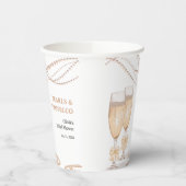 Elegant Gold Bow Pearls and Prosecco Bridal Shower 紙コップ (左)