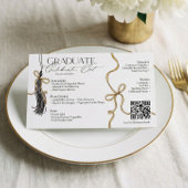 Elegant Gold Bow Tassel Graduation Dinner Party チラシ