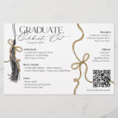 Elegant Gold Bow Tassel Graduation Dinner Party チラシ (正面)