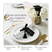 Elegant Gold Bow & Tassel Graduation Party Menu チラシ