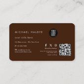 Elegant Gold brown Watercolor Agate Professional 名刺 (裏面)