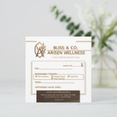 Elegant Gold & Brown Wellness Spa Gift Certificate (スタンド正面)