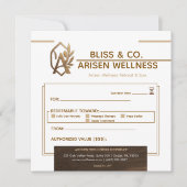 Elegant Gold & Brown Wellness Spa Gift Certificate (正面)
