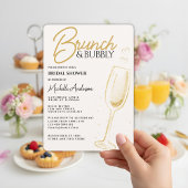 Elegant Gold Brunch & Bubbly Bridal Shower  招待状
