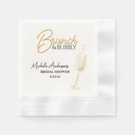 Elegant Gold Brunch & Bubbly Bridal Shower  縁ありカクテルナプキン