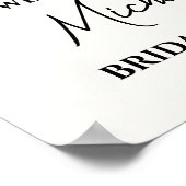 Elegant Gold Brunch & Bubbly Bridal Shower Sign ポスター (角)