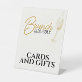 Elegant Gold Brunch & Bubbly Bridal Shower Sign 台座サイン (正面)