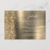 Elegant Gold Brushed Metal Wedding Details  エンクロージャーカード (正面)