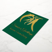 Elegant Gold Business Botanical Christmas 箔シーズンカード (回転した状態)