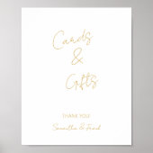 Elegant Gold Calligraphy Card and Gift Poster ポスター (正面)