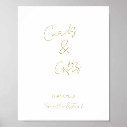 Elegant Gold Calligraphy Card and Gift Poster ポスター (正面)