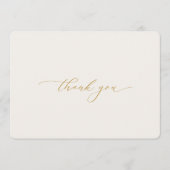 Elegant Gold Calligraphy Wedding Thank You Card 招待状 (正面)