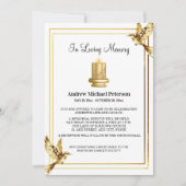 Elegant Gold Candle Celebration Of Life Funeral 招待状 (正面)