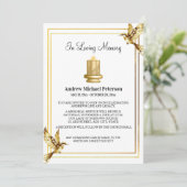 Elegant Gold Candle Celebration Of Life Funeral 招待状 (スタンド正面)