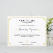 Elegant Gold Certificate of Achievement Profession (スタンド正面)