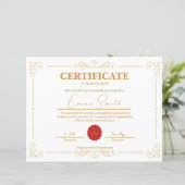 Elegant Gold Certificate Of Achievement Template (スタンド正面)