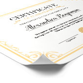Elegant Gold Certificate of Achievement Template ポスター (角)