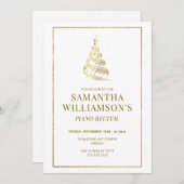 Elegant Gold Christmas Piano Recital & Program 招待状 (正面/裏面)